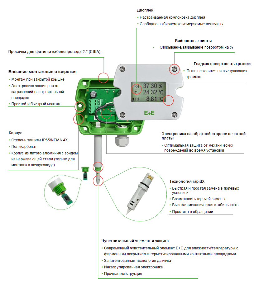 Главные особенности датчика влажности и температуры HTS401